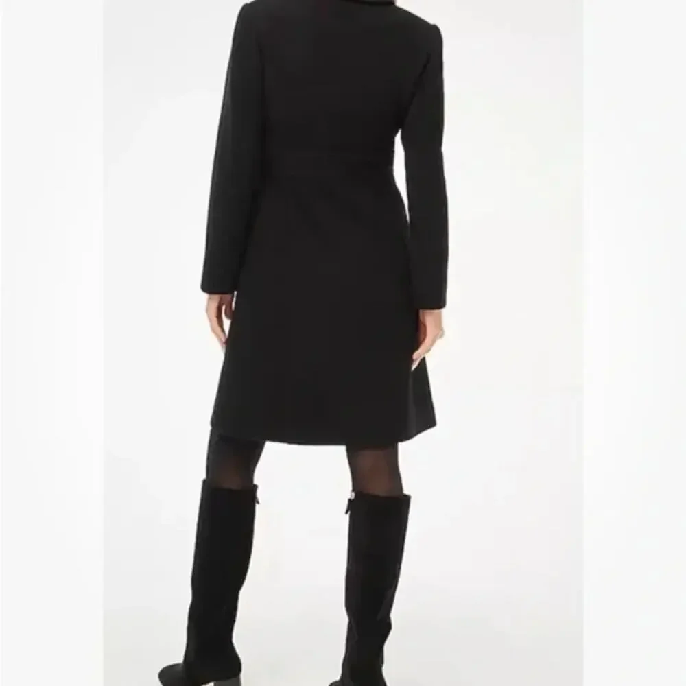 J. Crew Women's Wool-Blend Lady Day Coat Long Sleeve Black Size 2 Petite NWT